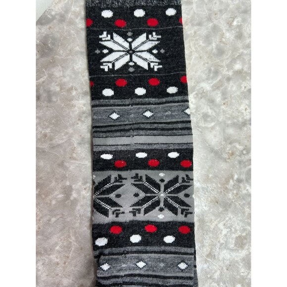 Pair of Women's Winter Print Knee High Boot Socks in Gray - 6-11 - NWOT - Picture 3 of 4